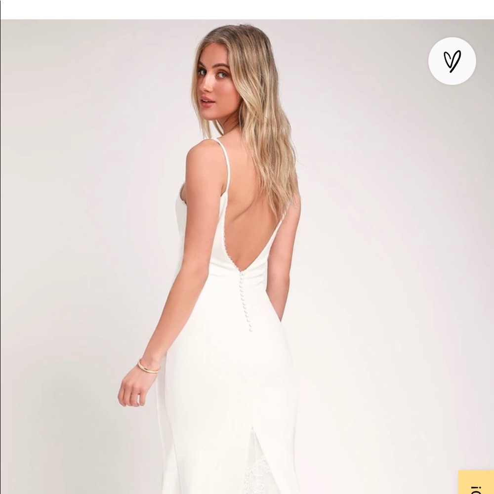 Lulu’s Taliana Simple White Wedding Dress NWT